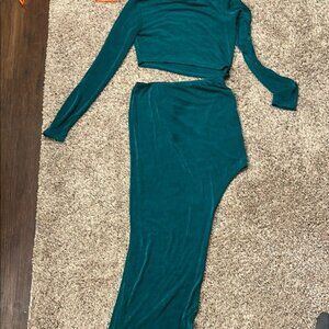 Vestique Teal Asymmetrical Dress